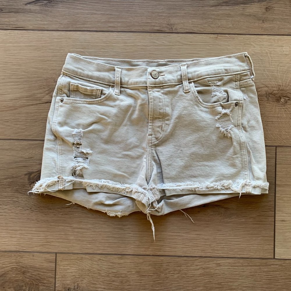 Old Navy khaki distressed shorts